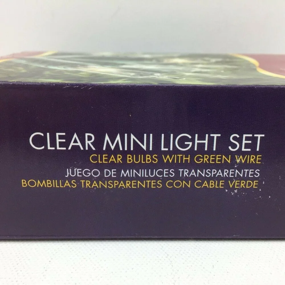 Holiday Time 100 Count 24 Ft. Clear Green Wire Mini Light Set Christmas